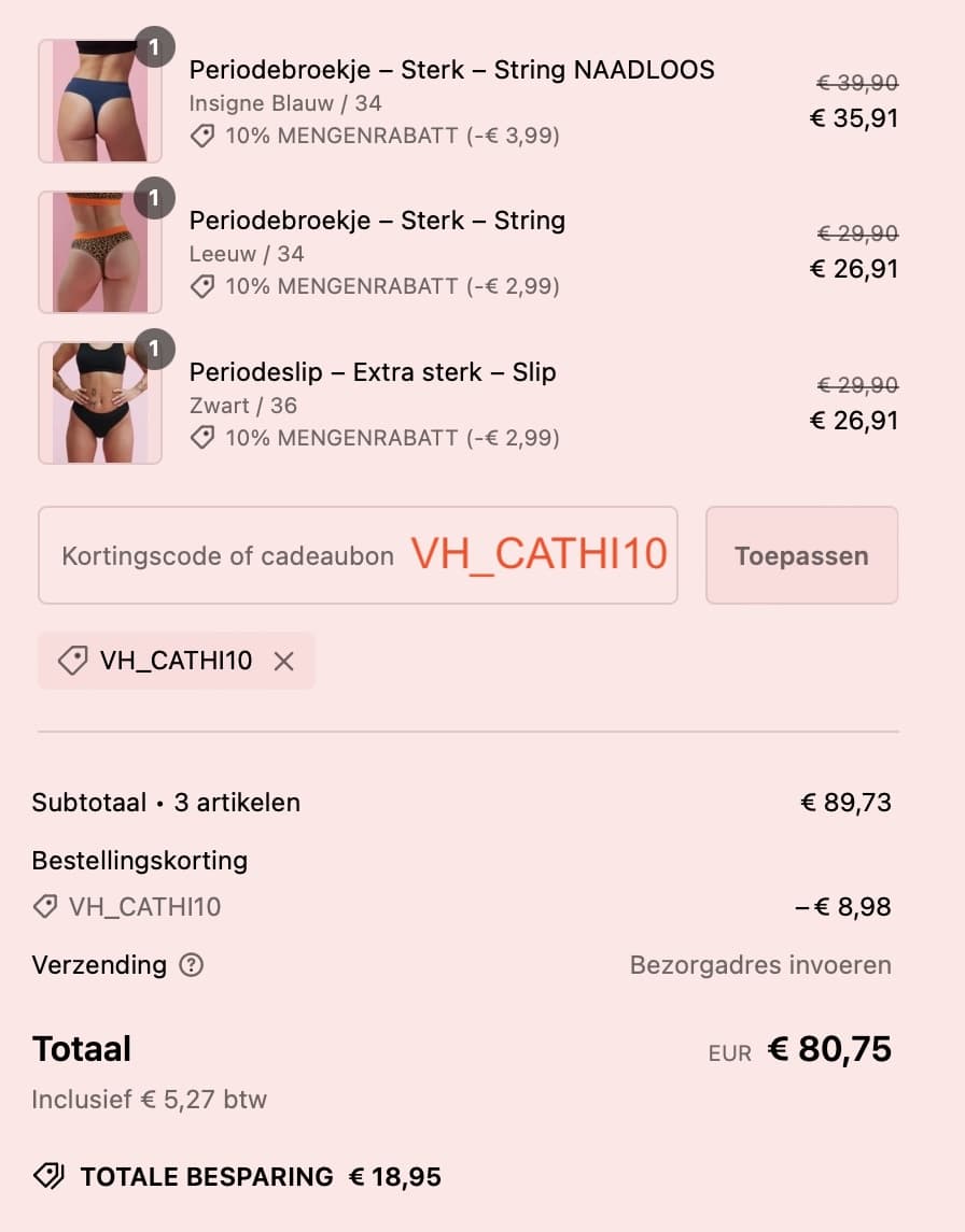 10%-20% Discount The female Company Code Promo Nederlands