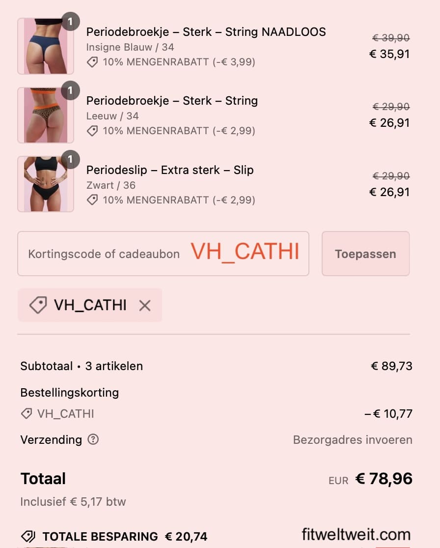 12%-25% Discount The female Company Code Promo Nederlands