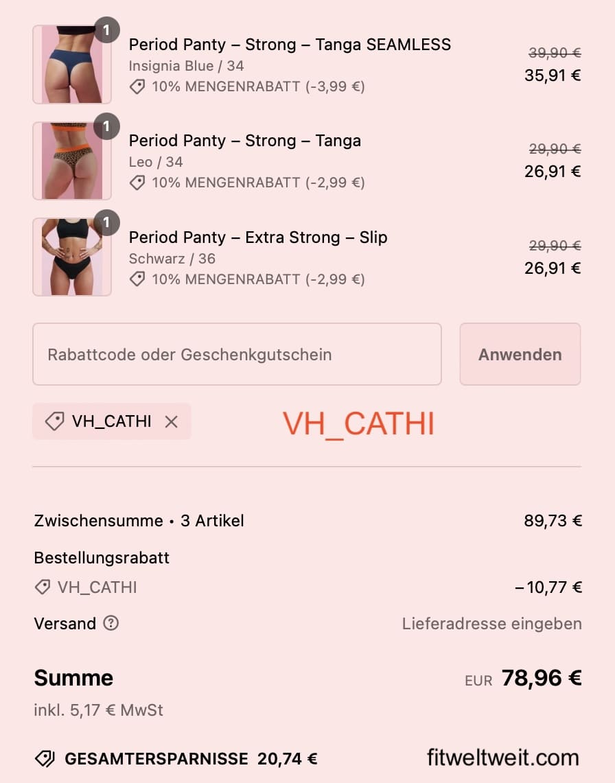 VH_CATHI 12%-20% Rabatt the female Company Rabatt Code