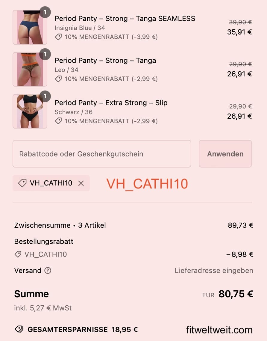 VH_CATHI10 10%-20% Rabatt the female Company Rabatt Code
