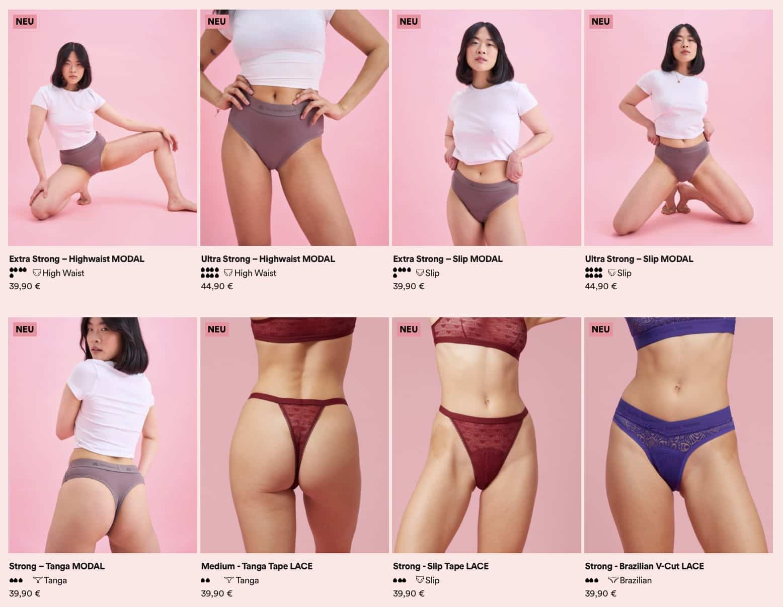MODAL, LACE, MESH - Perioden Panties verschiedene Modelle von The Female Company