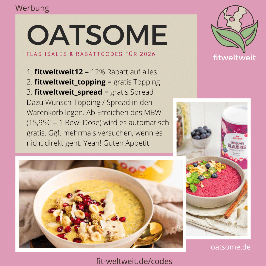 OATSOME RABATTCODE 2026 Influencer Coupon 20% Gutscheincode gratis Spread Topping fitweltweit12