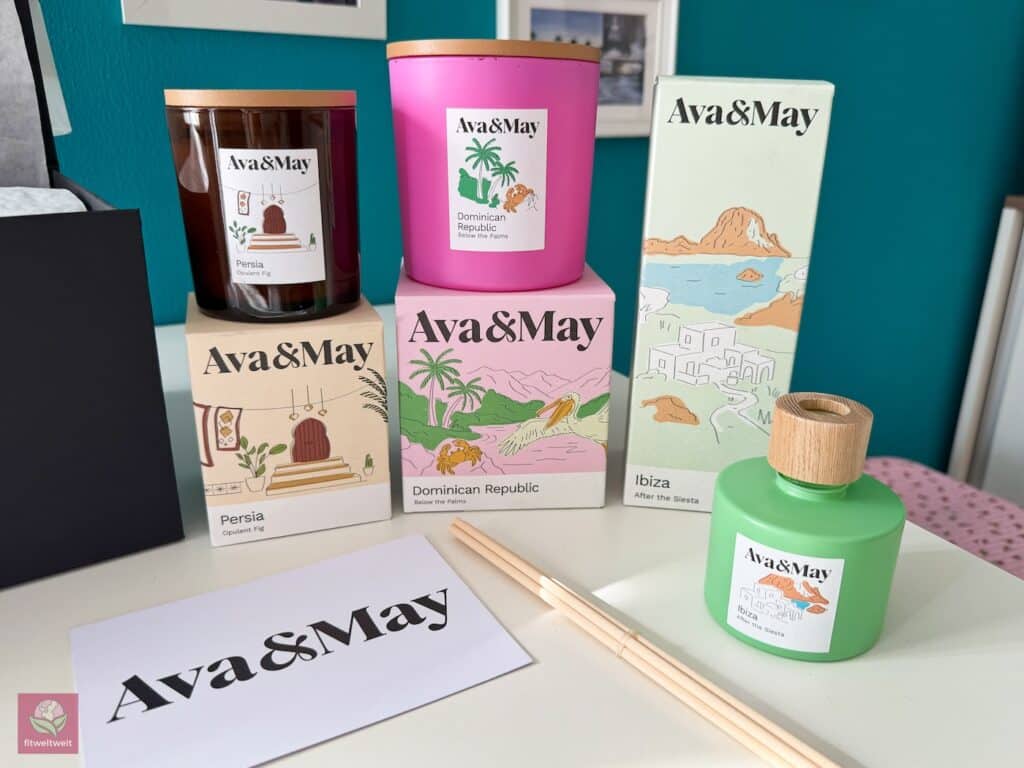 AVA & MAY Erfahrungen neues Rebranding Design 2026 220g Duftkerze groß 410g 120ml Duftstäbchen