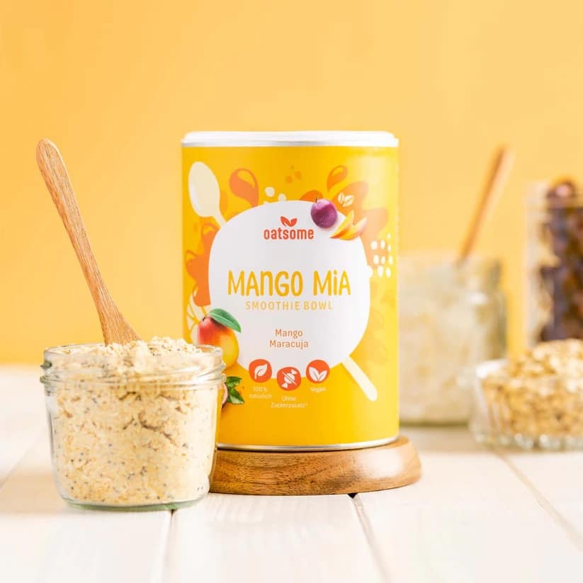 Mango Mia Oatsome Erfahrungen Smoothie Bowl Produkttest Maracuja frisches Frühstück